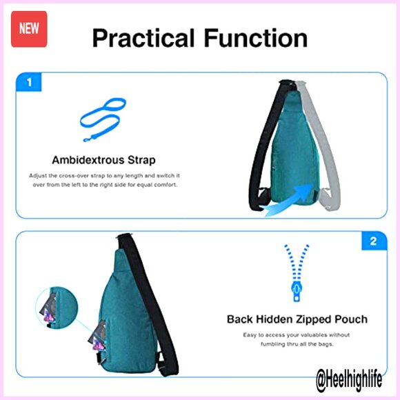 Tiny Anti-Theft Sling Backpack, Travel Daypack, Lightweight Polyester